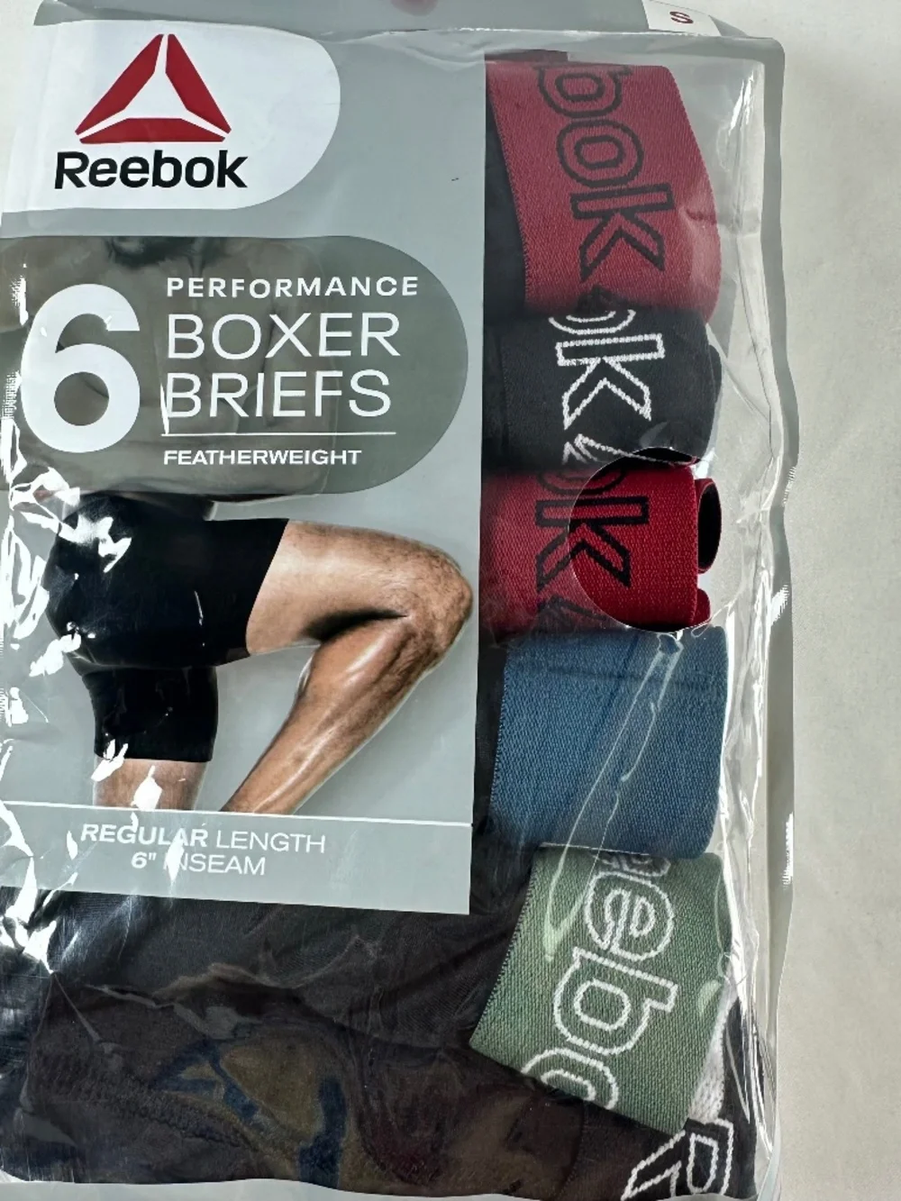 Reebok Performance Boxer Briefs-Size Small-6 pair - Regular Length - 6